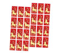 Hemobllo 48 pièces Enveloppes Rouges Année Du Cheval Pochettes Chanceuses Papier Épais pour Fête Du Printemps Asiatique Lot de Petites Enveloppes Chinoises pour Cadeau