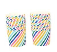 Hemobllo 48 pièces Lot de Caissettes Cupcake Papier à Rayures Colorées Moules à Muffins Jetables pour Pâtisserie Cuisson Homogène Décorations Élégantes pour Fêtes et Usage Professionnel
