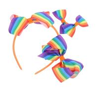 Hemobllo 4pcs Pride Bowknot Bandbands Pour Les Femmes Filles Pour Les Mariages Confortable Arc-en-ciel.