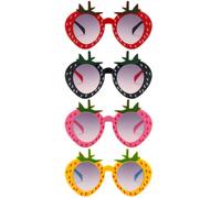 Hemobllo 4pcs Strawberry Sunglasses Creative Lovely Photo Prop Summer Beach Party Eyeglasses
