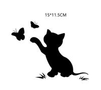 Hemobllo 4pièces Autocollants Voiture Chat Battant Noir Blanc Stickers Décoratifs pour Couvrir Rayures Effet Réfléchissant Pet Design Cartoon Amusant