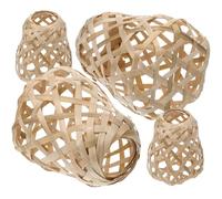 Hemobllo 4pièces Lot De Abat-jour Suspendu Bambou Tressé Remplacement Pour Lampe Plafonnier Décoration Rustique
