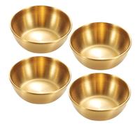 Hemobllo 4pièces Lot De Bols à Sauce Acier Inoxydable Plats à Assaisonnement Réutilisables Pour Sushi Salades Et Collations