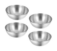 Hemobllo 4pièces Lot De Bols Ronds Acier Inoxydable Pour Sauces Apéritifs Service Apéritif Petits Plats à Tremper Pour Maison Fêtes