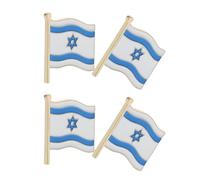 Hemobllo 4pièces Lot De Épinglettes Drapeau Israël Broches Décoratives Métal Insignes Pour Vêtements Et Sacs