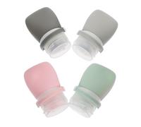 Hemobllo 4pièces Lot De Flacons De Voyage Silicone Pour Shampooing Et Lotion Étanches Et Rechargeables Kit Valise Avec Sac De Rangement Eva Pour Articles De Toilette Et Cosmétiques