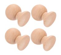 Hemobllo 4pièces Lot de Poteaux Décoratifs Bois Massif Non Finis pour Projets DIY Embouts Ronds pour Tringles à Rideaux Finition Naturelle Style Roman Kaki Accessoires Décoration Intérieure