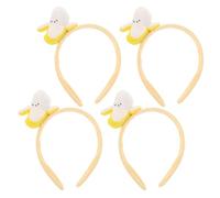 Hemobllo 4pièces Lot de Serre-têtes Banane pour Halloween Maquillage Spa Fêtes Bandeaux Peluche Mignons