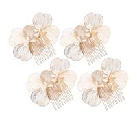 Hemobllo 4pièces Peignes de Mariage Floraux Vintage Doré Accessoires de Tête pour Mariée et Demoiselles Honneur Ornement de Cheveux avec Motifs Baroques Lot de Peignes Latéraux