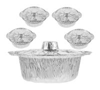 Hemobllo 5 Ensembles Marmite Aluminium Casseroles Portables Récipient Alimentaire Ustensiles De Cuisson Pots pour Barbecue Supports à Gâteaux
