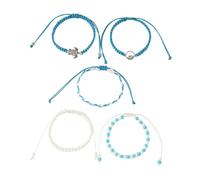 Hemobllo 5 pièces Bracelet Tortue Tressé Style Bohème Cordon Léger et Confortable Accessoire Femme et Ado Porté Poignet ou Cheville Look Estival Plage