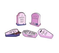 Hemobllo 5 pièces Broches Forme de Cercueil Alliage pour Femme Accessoires Vêtements Gothiques Pins de Boutonnière Légers et Durables pour Fêtes et Banquets