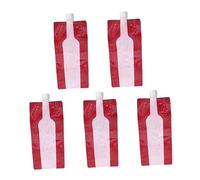 Hemobllo 5 pièces de Rangement Liquide Pliable pour Vin Lot de Pochettes Portables Réutilisables Plastique Alimentaire Étanches et Chute pour Boissons Déplacement