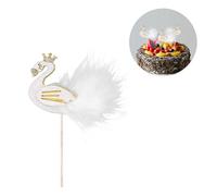 Hemobllo 5 Pièces Décorations Gâteau Cygne Blanc avec Ailes Plume Cake Topper Élégant pour Anniversaire Mariage et Fête Accessoires Déco Table Anniversaire