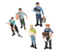 Hemobllo 5 pièces Figurines Miniatures Fermier Jouets Modèles Agriculteurs Réalistes pour Décorations Gâteaux et Accessoires Agricoles pour Jeu Éducatif et Décor Maison