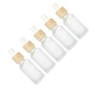 Hemobllo 5 pièces Flacon Compte-gouttes Verre Mat Bouteilles Recharges Cosmétiques Transparentes avec Pipette Souple Contenants Vides Portables pour Huiles Essentielles et Lotion de Voyage