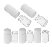 Hemobllo 5 pièces Flacons Cosmétiques à Double Chambre pour Eau et Huile Contenants Rechargeables pour Lotion Fond de Teint Huiles Essentielles et Liquides Verre et PP Séparation Étanche