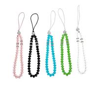 Hemobllo 5 pièces Lanière de Poignet pour Téléphone Mobile Dragonne Perles Accessoire Décoratif et Pratique pour Smartphone Appareil Photo et Clés Design Élégant et