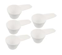 Hemobllo 5 Pièces Lot de Cuillères Doseuses Plastique avec Manche Court Ergonomique pour Café Épices Poudre de Lait et Céréales Faciles à Nettoyer et Résistantes pour Usage Alimentaire