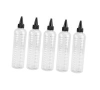 Hemobllo 5 pièces Lot de Flacons Pressions Transparents Gradués Bouteilles Rechargeables pour Cosmétiques Liquide Shampooing Gel Cheveux Faciles à Remplir et Retour pour Voyage