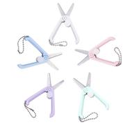 Hemobllo 5 pièces Lot de Mini Ciseaux Pliants Ergonomiques pour Couture et Travaux Manuels Petits Ciseaux Sécurité pour Broderie Découpe Tissu Usage Scolaire et Bureau Couleurs Assorties