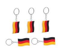 Hemobllo 5 pièces Lot de Porte-clés Allemagne Caoutchouc Souple Pendentifs Drapeau Allemand Décoratifs pour Clés de Voiture Sacs à Dos et Sacs à Main Accessoires Durables