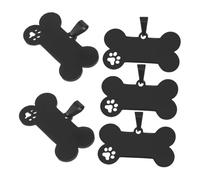 Hemobllo 5 Pièces Pendentif pour Animaux De Compagnie Porte-Noms pour Chiens Porte-nom pour Collier De Chien Étiquettes D'identification pour Chiens Black Acier Inoxydable