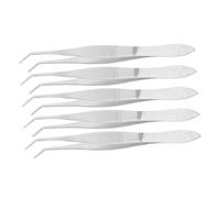 Hemobllo 5 pièces Pince Acier Inoxydable Épaisse avec Dents Antidérapantes Pinces de Laboratoire Incurvées Lot pour Manipulation Précise Alimentation Poissons et de Bricolage