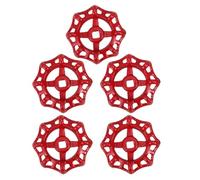 Hemobllo 5 Pièces Poignée de Vanne en Fer Épaissi pour Robinet Extérieur, Roue Ronde Robuste Surface Lisse, pour Systèmes Industriels et Tuyaux D'eau