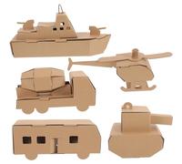 Hemobllo 5 pièces Puzzle Papier DIY Voitures Hélicoptères pour Garçon Fille Kit de Construction Créative et Décoration de Table pour Anniversaire