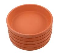 Hemobllo 5 Pièces Soucoupe Ronde en Terre Cuite pour Plateau de Drainage | Intérieur Extérieur, Protège les Sols des Taches D'eau, Bords Renforcés, Solide