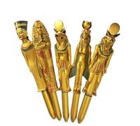 Hemobllo 5 Pièces Stylo à Bille Créatif Pharaons Egypte Pharaon Egyptien | Plastique Doré, Forme Personnage Égyptien, Facile à Utiliser, à Emporter, pour Présent et École Style Aléatoire