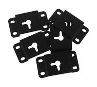 Hemobllo 5 Pièces Support Mural pour Haut-Parleur Noir en Fer, Fixation | Plaque Discrète pour Home Cinéma, Montage à Trou de Serrure, Vis Incluses, Finition Élégante