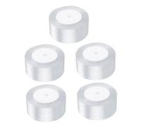Hemobllo 5 rouleaux Ruban Satin Blanc pour Cadeau Décorations Mariage Bouquets Invitations Fête Ruban Polyester Polyvalent
