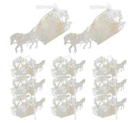 Hemobllo 50 Boîtes à Dragées en Papier Ajouré Forme Carrosse Beige 192 X 9 X 38 CM pour Mariage Fête Anniversaire Présent Souvenirs - Boîte à Friandises Élégante et Porte-Bonbons