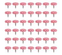 Hemobllo 50 Clous à Deux Pattes Recouverts de Tissu Lot de 50 Pièces Rivets Décoratifs Rouges à Carreaux Accessoires Créatifs pour Paquet et Jouets Matériaux de Bricolage Légers et