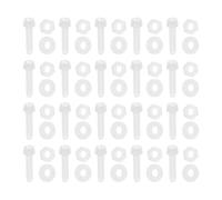 Hemobllo 50 Ensembles Jeu de Vis à Métaux en Nylon Blanc à Tête Ronde, | Nylon, Surfaces Lisses sans Bavures, Design Gain de Place, pour Espaces D’assemblage Difficiles