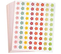 Hemobllo 50 feuilles Petites Gommettes Fleurs Colorées Autocollantes Décoratives pour Garçon Fille et Enseignants Récompenses Auto-adhésives pour École Maison et Bureau