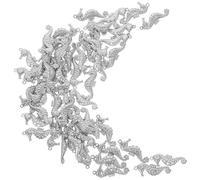 Hemobllo 50 Pendentifs Hippocampe en Acier Inoxydable 10X27 MM pour Colliers et Bracelets DIY Breloques Animaux Marins Océan Accessoires Bijoux Créatifs Plage et Été