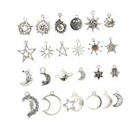 Hemobllo 50 pièces Lot Breloques Alliage Électrolytique Lune Soleil Étoile Pendentifs DIY Création Bijoux Personnalisés Charms Inoxydables pour Collier Bracelet
