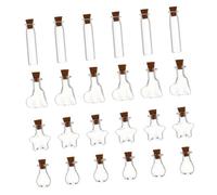 Hemobllo 50 pièces Lot de Mini Fioles Verre Transparent avec Bouchons Liège Formes Différentes pour DIY Bocaux Multi Usages pour Messages Huiles Essentielles et Décorations