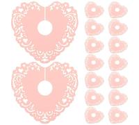 Hemobllo 50 Pièces Marque-verres en Papier Rose Forme Cœur Réutilisables pour Identification Boisson, Décoration Chic pour Mariage et Banquet D'