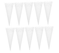 Hemobllo 50 Pièces Paper Dispersé Cônes De Pétales Pour Mariage Accessoires De Fête De Mariage Cône De Confettis De Fête Craft Pape Cone De Mariage Papier Blanche