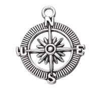 Hemobllo 50 Pièces Pendentifs Boussole Argentés pour Bijoux DIY Breloques Graduation pour Bracelets et Colliers