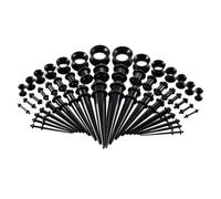 Hemobllo 50 Pièces Piercing de Oreille Acrylique Écarteur Oreille Unisexe Bijoux de Piercing Corporel Noir