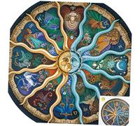 Hemobllo 500 pièces Puzzle Rond Papier pour Adultes Puzzle Éducatif Astrologie Coloré Casse-tête Signe Astrologique et Précis