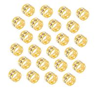 Hemobllo 50pièces Anneaux et Manchettes Métal pour Tresses avec Perles Dorées Accessoires pour Dreadlocks et Cheveux