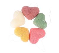 Hemobllo 5pièces Éponges Nettoyantes Pour Visage Lot De Forme De Cœur Efficaces Pour Enlever La Peau Sèche Et Nettoyer Profondeur