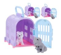 Hemobllo 6 Ensembles Creative Mini Pet House with Cat and Dog Models Realistic Miniature Home Decor for DIY Scenes Stylish and Adorable Accessories for Miniature Landscaping
