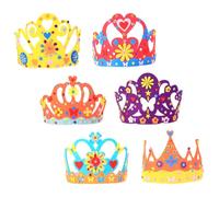 Hemobllo 6 ensembles Kit DIY Couronnes Non-tissées Garçon Fille Couleurs Assorties pour Anniversaire Matériaux Innovants Confortables et Faciles à Porter pour Fête et Photographies
